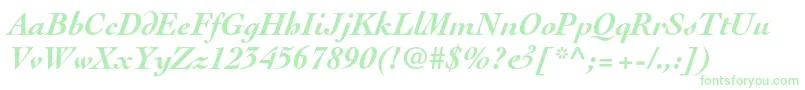 CochinltstdBolditalic Font – Green Fonts on White Background