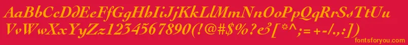 CochinltstdBolditalic Font – Orange Fonts on Red Background