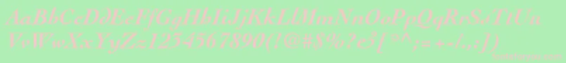 CochinltstdBolditalic Font – Pink Fonts on Green Background