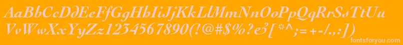 CochinltstdBolditalic Font – Pink Fonts on Orange Background
