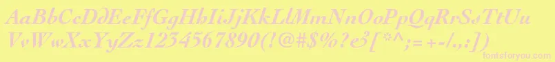 CochinltstdBolditalic Font – Pink Fonts on Yellow Background