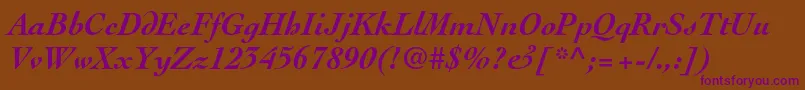 CochinltstdBolditalic Font – Purple Fonts on Brown Background