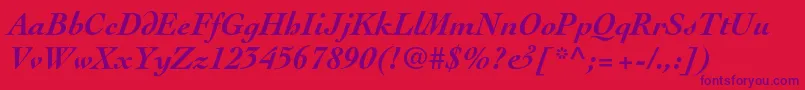 CochinltstdBolditalic Font – Purple Fonts on Red Background