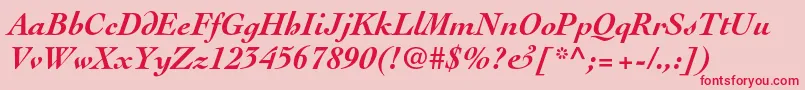 CochinltstdBolditalic Font – Red Fonts on Pink Background