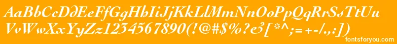 CochinltstdBolditalic-Schriftart – Weiße Schriften auf orangefarbenem Hintergrund