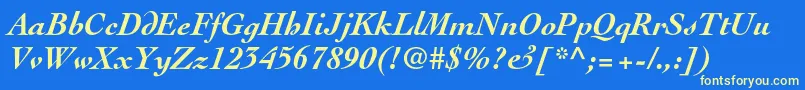 CochinltstdBolditalic Font – Yellow Fonts on Blue Background