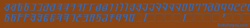 フォントExoditeItalic – 茶色の背景に青い文字