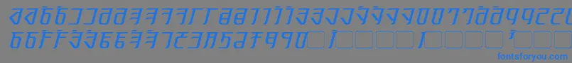 フォントExoditeItalic – 灰色の背景に青い文字