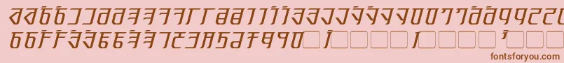 Fonte ExoditeItalic – fontes marrons em um fundo rosa