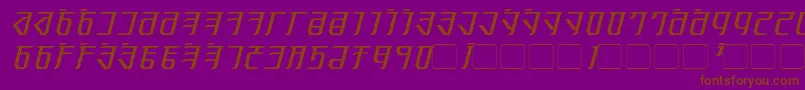 フォントExoditeItalic – 紫色の背景に茶色のフォント