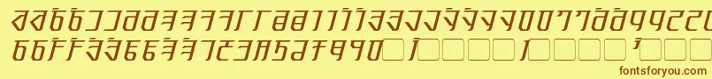 Czcionka ExoditeItalic – brązowe czcionki na żółtym tle