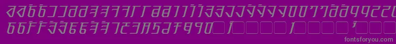 フォントExoditeItalic – 紫の背景に灰色の文字