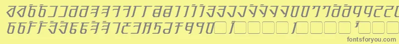 フォントExoditeItalic – 黄色の背景に灰色の文字