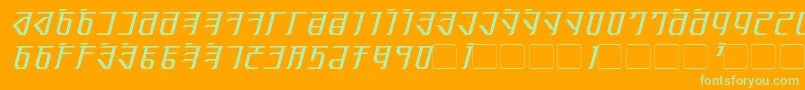 ExoditeItalic-Schriftart – Grüne Schriften auf orangefarbenem Hintergrund