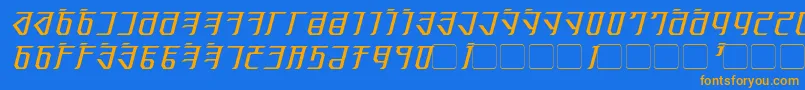 Fonte ExoditeItalic – fontes laranjas em um fundo azul