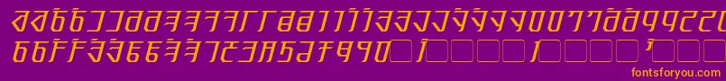 ExoditeItalic-fontti – oranssit fontit violetilla taustalla