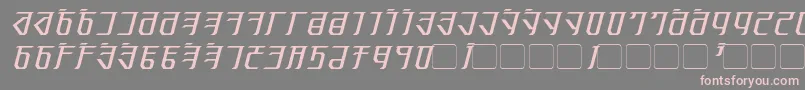 フォントExoditeItalic – 灰色の背景にピンクのフォント