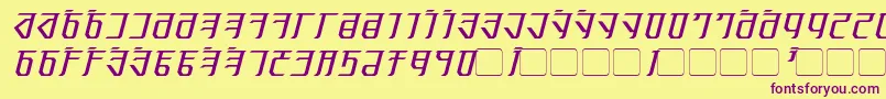 フォントExoditeItalic – 紫色のフォント、黄色の背景