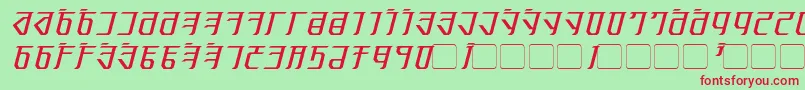 フォントExoditeItalic – 赤い文字の緑の背景