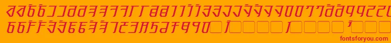 フォントExoditeItalic – オレンジの背景に赤い文字