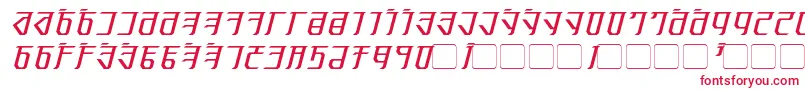 フォントExoditeItalic – 白い背景に赤い文字