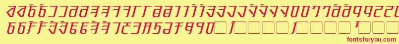 Czcionka ExoditeItalic – czerwone czcionki na żółtym tle