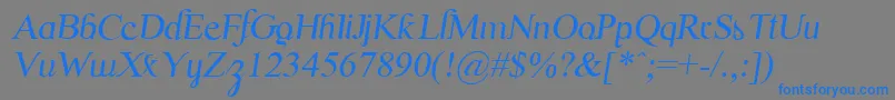 Czcionka ScrypticaliItalic – niebieskie czcionki na szarym tle