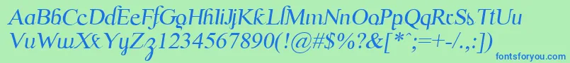 fuente ScrypticaliItalic – Fuentes Azules Sobre Fondo Verde