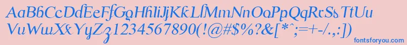 ScrypticaliItalic Font – Blue Fonts on Pink Background