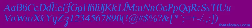 ScrypticaliItalic-fontti – siniset fontit violetilla taustalla