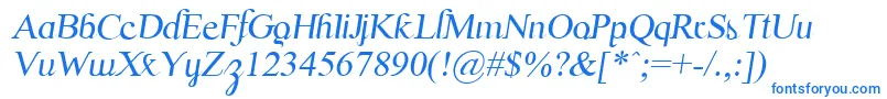 ScrypticaliItalic-Schriftart – Blaue Schriften