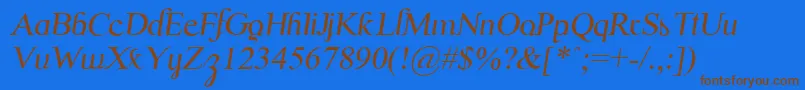 ScrypticaliItalic Font – Brown Fonts on Blue Background