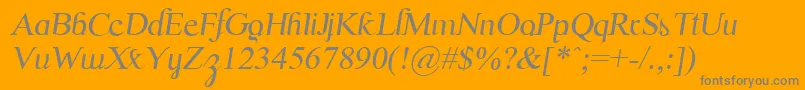 ScrypticaliItalic Font – Gray Fonts on Orange Background