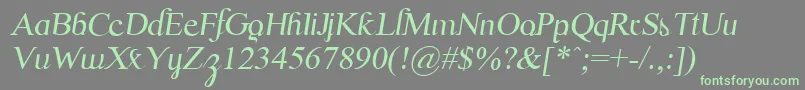ScrypticaliItalic-Schriftart – Grüne Schriften auf grauem Hintergrund