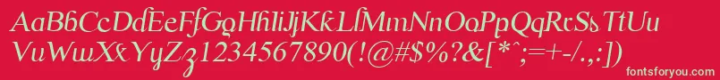 フォントScrypticaliItalic – 赤い背景に緑の文字