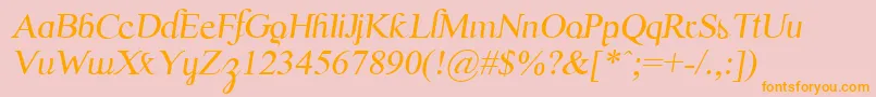 Police ScrypticaliItalic – polices orange sur fond rose