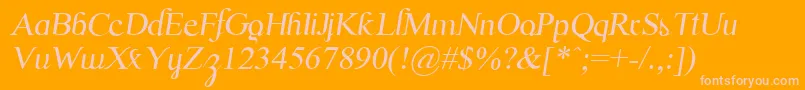Fonte ScrypticaliItalic – fontes rosa em um fundo laranja