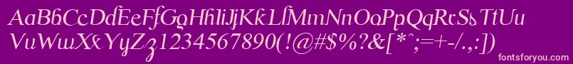 フォントScrypticaliItalic – 紫の背景にピンクのフォント