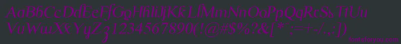 Шрифт ScrypticaliItalic – фиолетовые шрифты на чёрном фоне