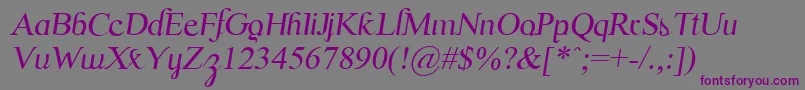 ScrypticaliItalic Font – Purple Fonts on Gray Background
