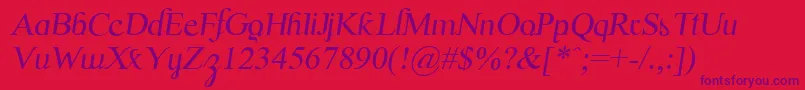ScrypticaliItalic-Schriftart – Violette Schriften auf rotem Hintergrund
