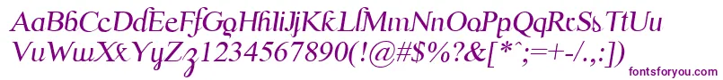 ScrypticaliItalic-Schriftart – Violette Schriften auf weißem Hintergrund