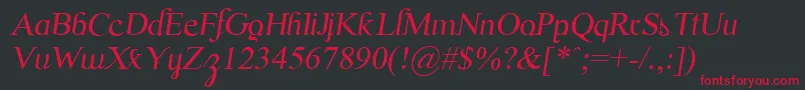 Шрифт ScrypticaliItalic – красные шрифты на чёрном фоне