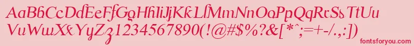 ScrypticaliItalic-fontti – punaiset fontit vaaleanpunaisella taustalla
