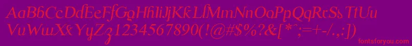ScrypticaliItalic-fontti – punaiset fontit violetilla taustalla