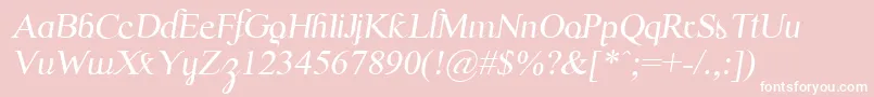 ScrypticaliItalic-Schriftart – Weiße Schriften auf rosa Hintergrund