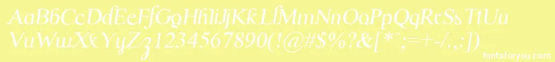 フォントScrypticaliItalic – 黄色い背景に白い文字