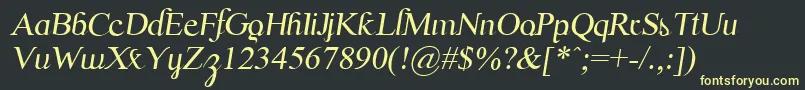 ScrypticaliItalic-Schriftart – Gelbe Schriften auf schwarzem Hintergrund