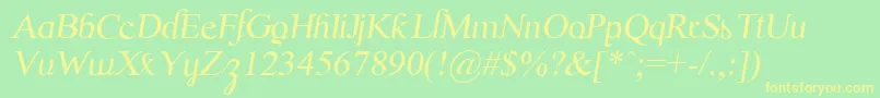 ScrypticaliItalic Font – Yellow Fonts on Green Background