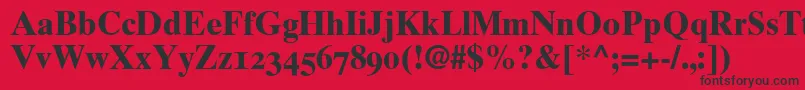 Times10BoldOldstyleFigures Font – Black Fonts on Red Background